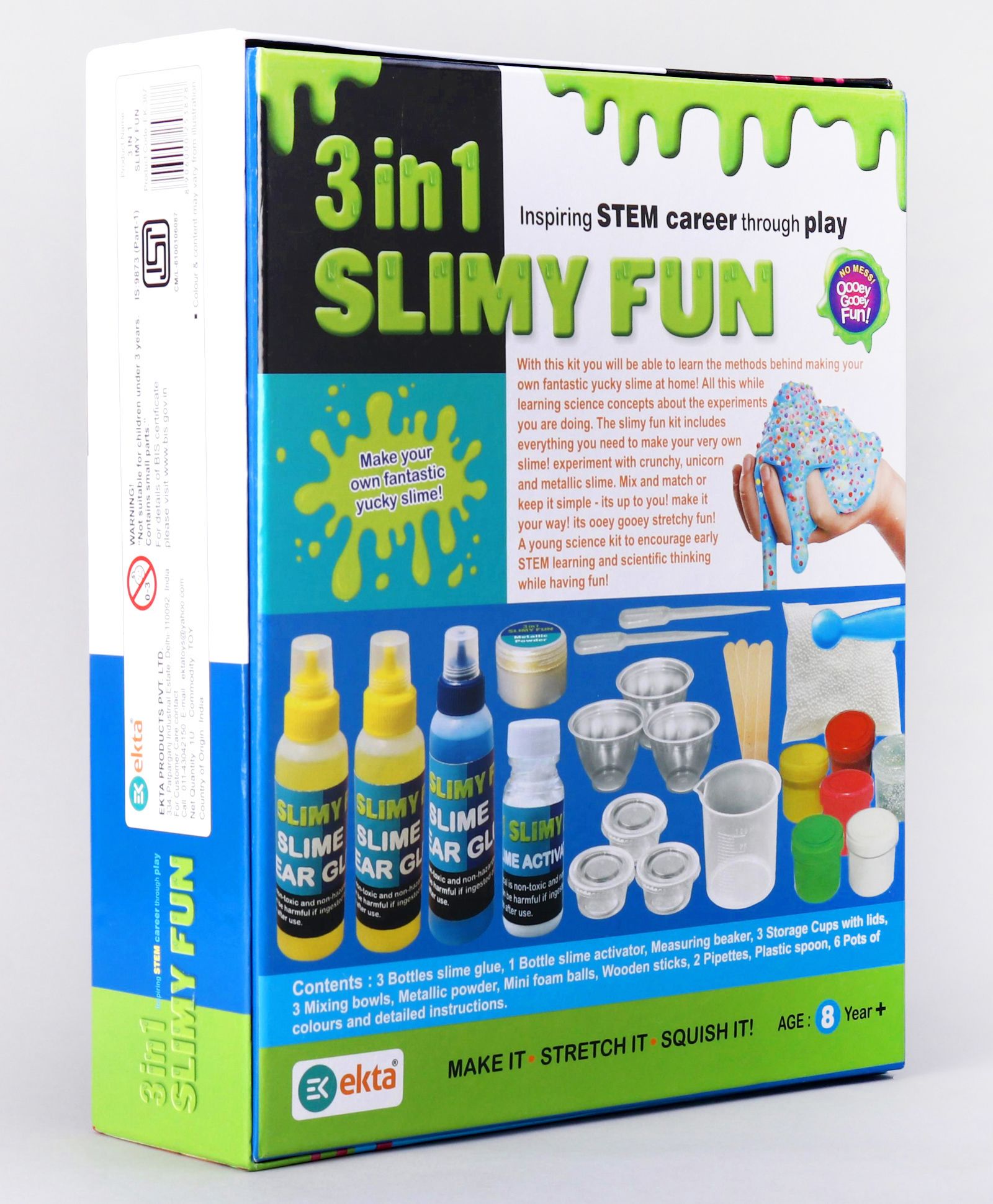 Kids Create Slime Making Kit Mixer Machine Messy Play Goo Slimy Gooey For 8+