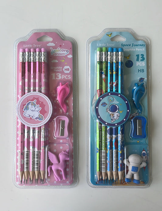 Space theme Unicorn Pencil Set