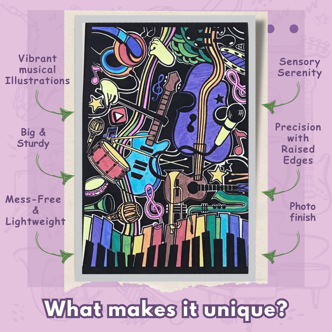 Velvet Colouring Canvas – MELODIES OF MUSIC