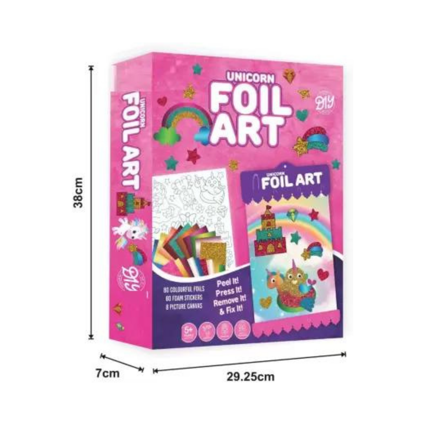  VHALE Foil Art Craft Kit 6 Pack Sticker Picture (9.5 x 6.5  inch), 48 Foil Sheets and 6 Skewers, Peel and Paste Sparkly Foil Art,  Classroom Arts and Crafts, Great Travel