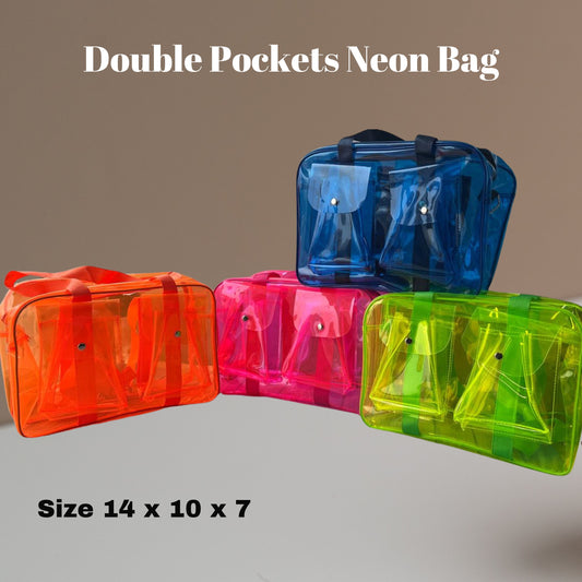 Customised Double Pockets Neon Bag