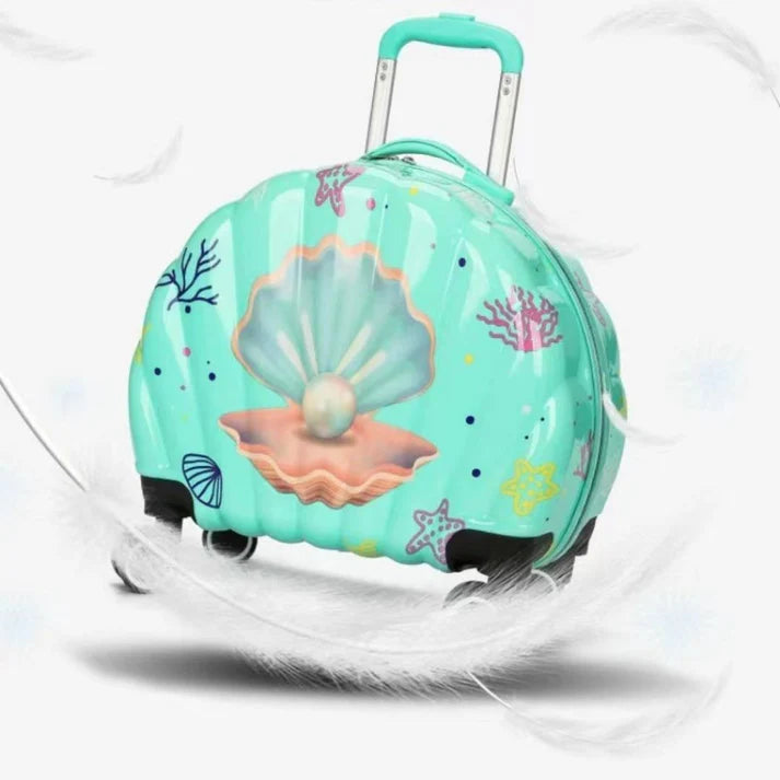 Sea Shell Shaped Trolley Bag with Vanity