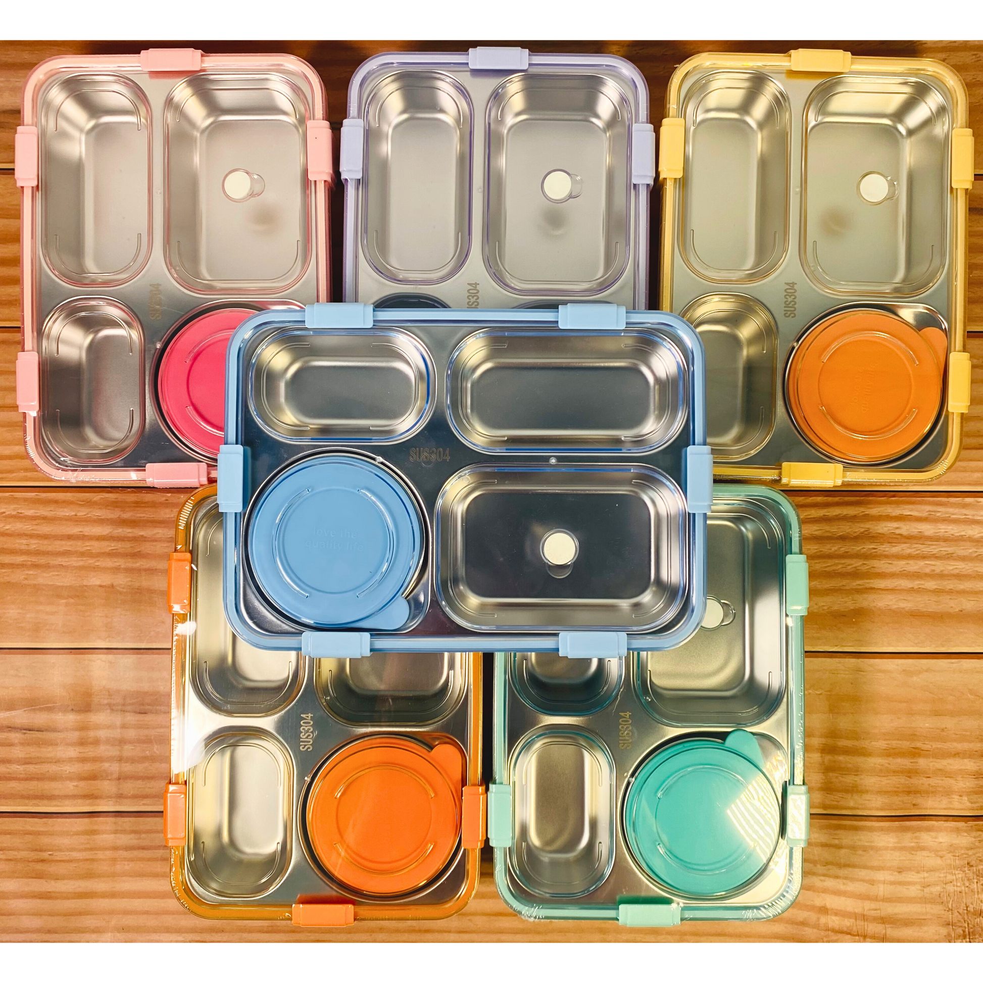 SRK MART 4 Compartment Lunch Box Stainless Steel Tiffin Box for