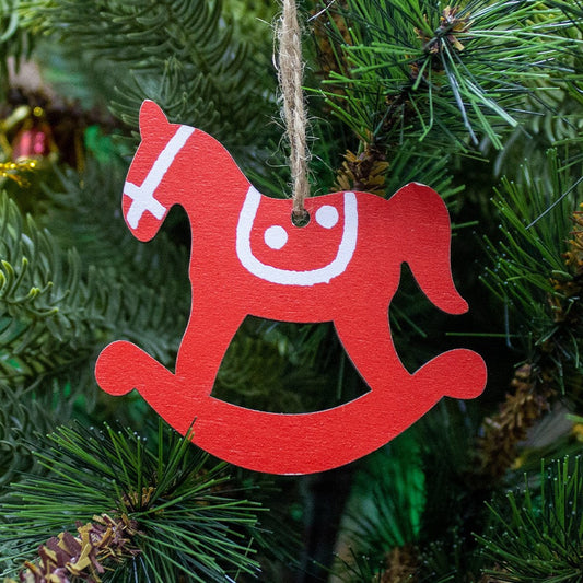 BW Radiant Red Ornaments- Rocking Horse