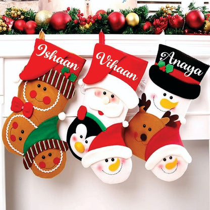 BW Happy Family Stockings- Santa (Red Cap)