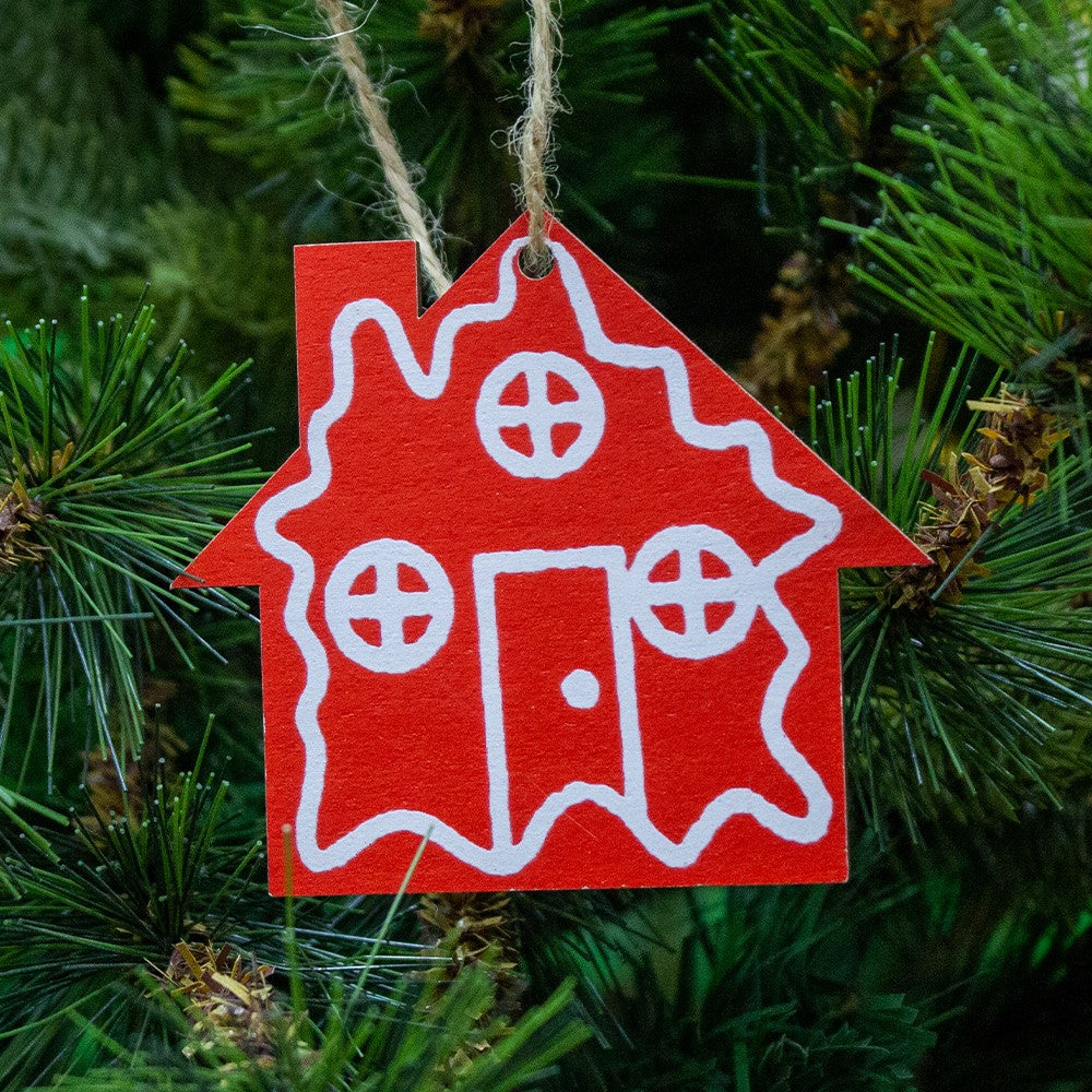 BW Radiant Red Ornaments- House