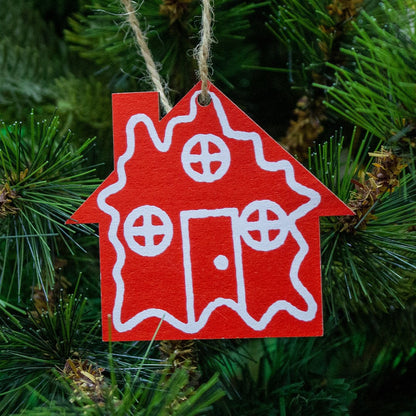 BW Radiant Red Ornaments- House