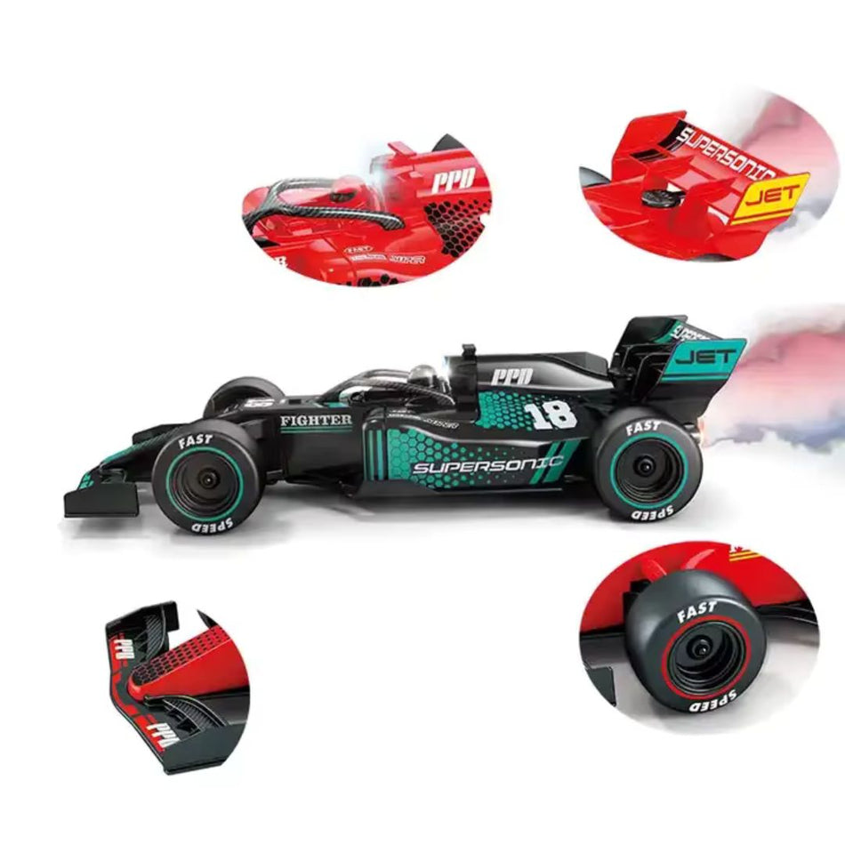 F1 Design Remote Control Car with Mist Spray for Kids