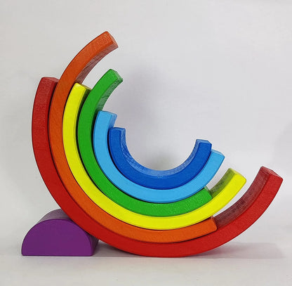 Rainbow Wooden Blocks Stacking