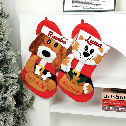 BW Pet Stocking (Set of 2) - Woof & Meow