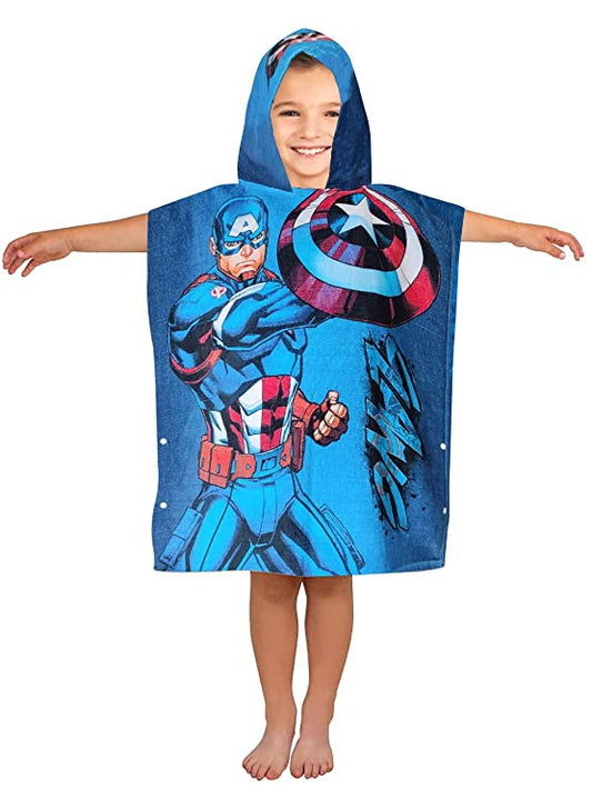 Marvel Captain America Kids Hooded Poncho Towel