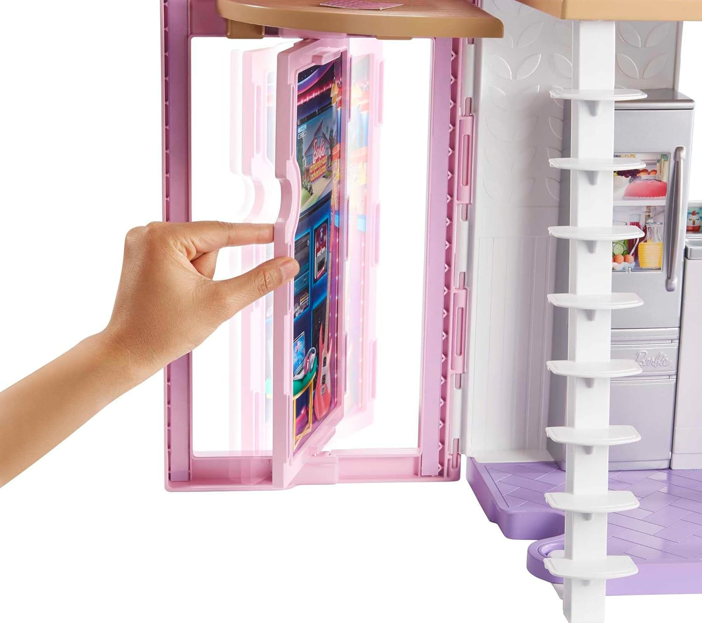 Barbie Malibu Dollhouse with Transformation Features Plus 25+Pieces Including Furniture for Kids