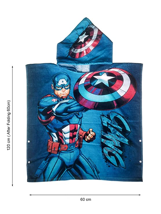 Marvel Captain America Kids Hooded Poncho Towel