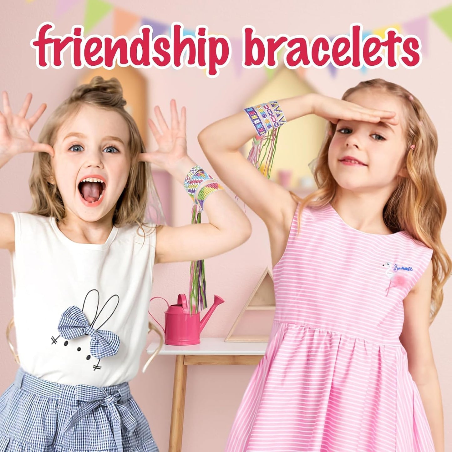 Diamond Bracelet Making Kit for Girls, Multicolor Gem Friendship Bracelets for Kids