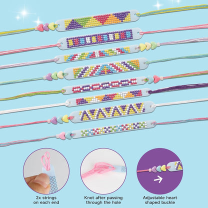 Diamond Bracelet Making Kit for Girls, Multicolor Gem Friendship Bracelets for Kids