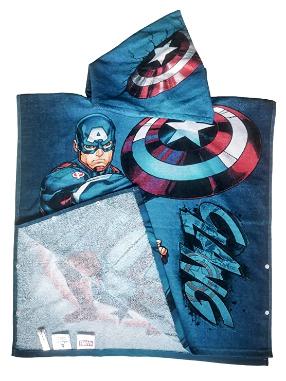 Marvel Captain America Kids Hooded Poncho Towel