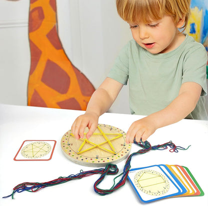 Winding Pattern Threading Toy Lacing Shape Board Activity Lace Shape Puzzle For Kids