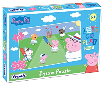 Peppa Pig Puzzle - Playing Cricket - 60 Piece Jigsaw Puzzle for Kids