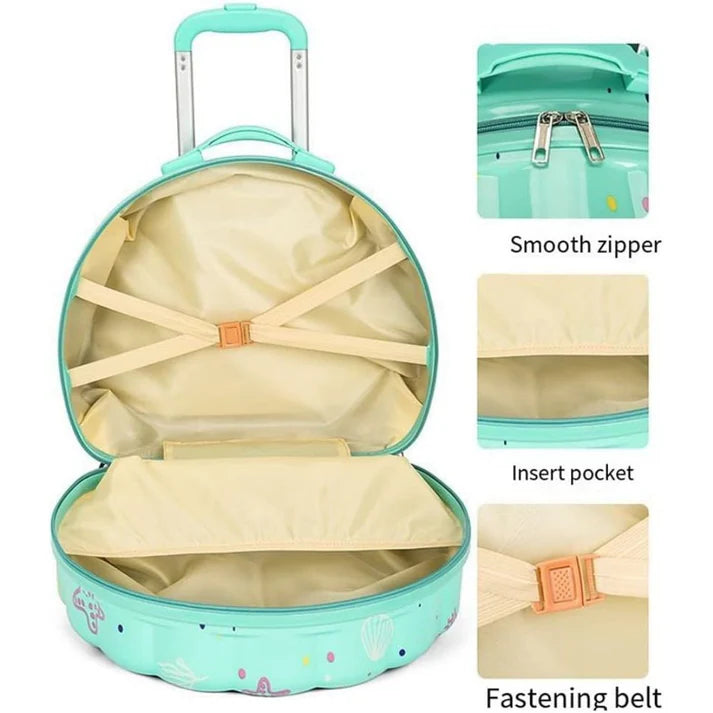 Sea Shell Shaped Trolley Bag with Vanity