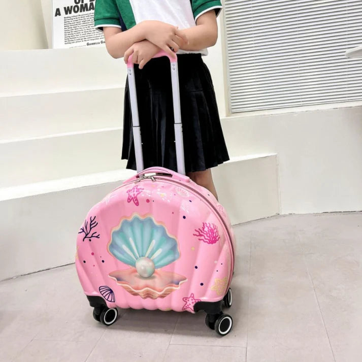 Sea Shell Shaped Trolley Bag with Vanity