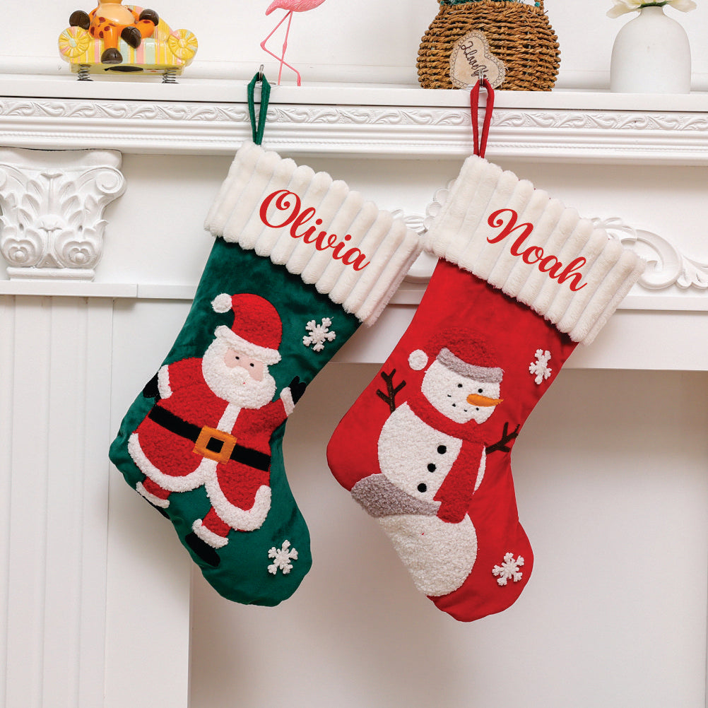 Jr.Billionaire Santa and Frosty Festive Stocking- Set of 2