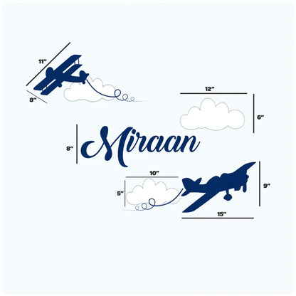 Personalised Aeroplane Wall Name Stickers