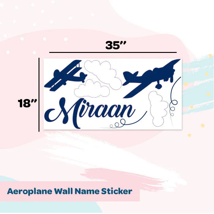 Personalised Aeroplane Wall Name Stickers