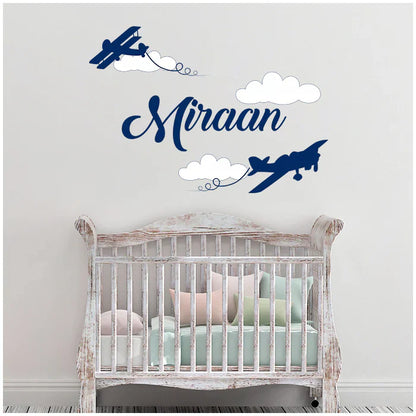 Personalised Aeroplane Wall Name Stickers