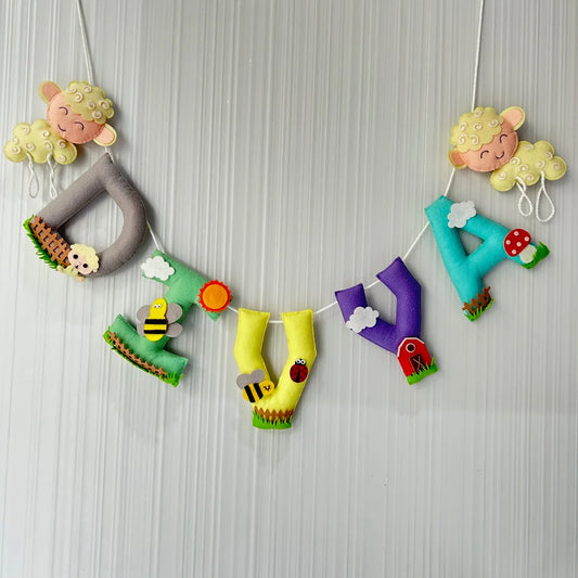 Customized Name Bunting/Garland with Baa Baa Barnyard