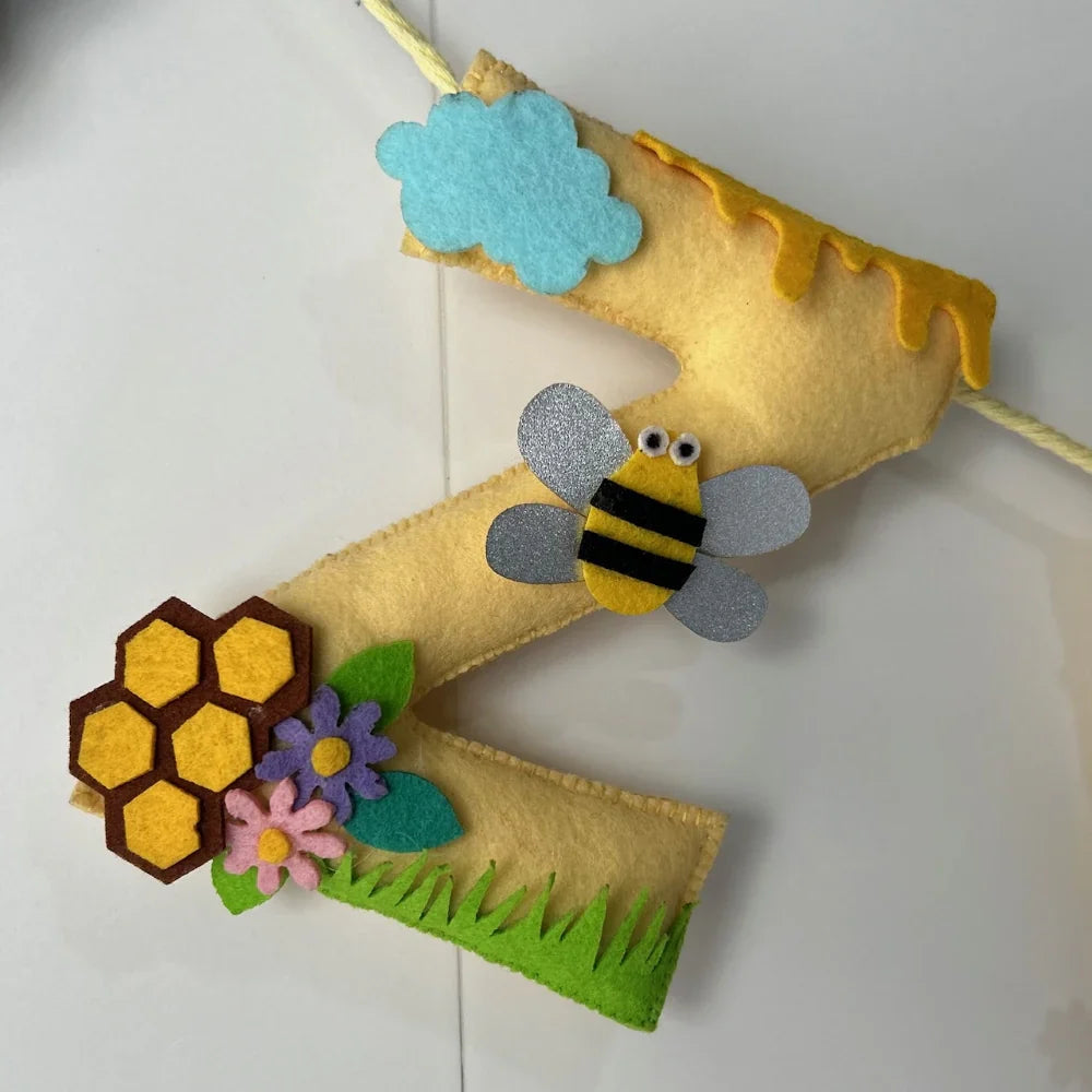 Customized Name Bunting/Garland with Bumble Bee