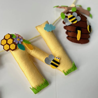 Customized Name Bunting/Garland with Bumble Bee