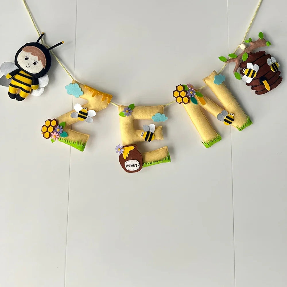 Customized Name Bunting/Garland with Bumble Bee