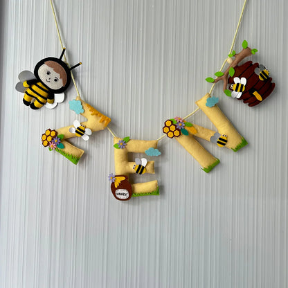 Customized Name Bunting/Garland with Bumble Bee