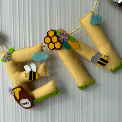 Customized Name Bunting/Garland with Bumble Bee