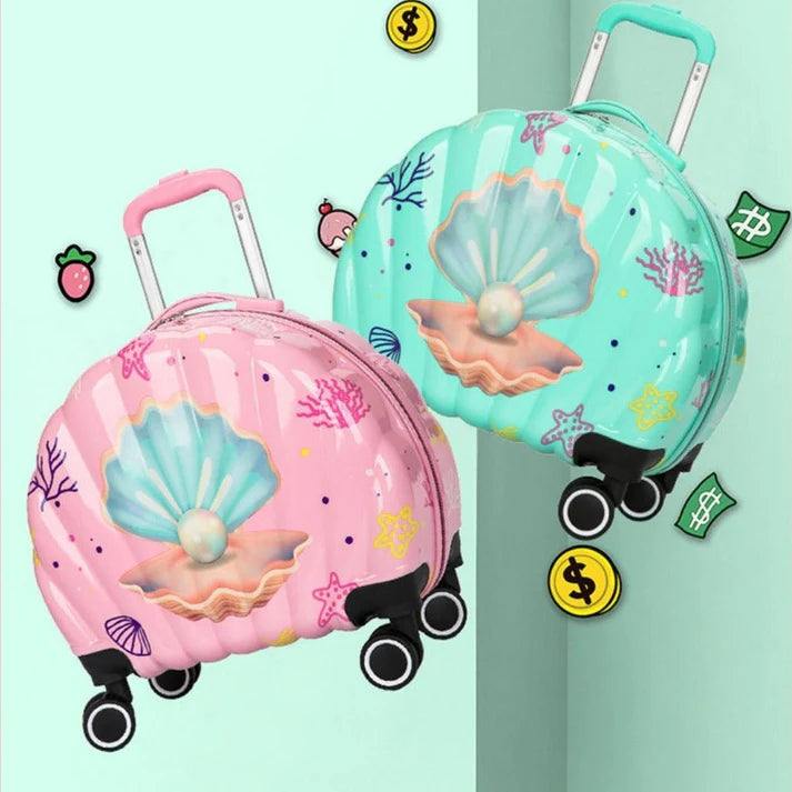 Sea Shell Shaped Trolley Bag with Vanity