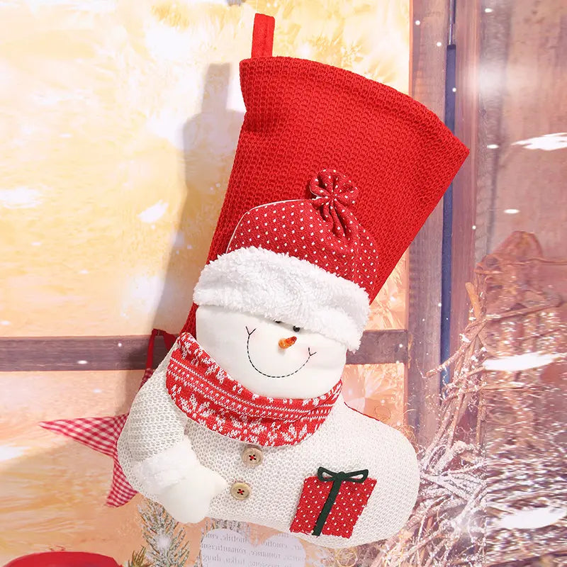 BW Crochet Cheer Stocking (Snowman)