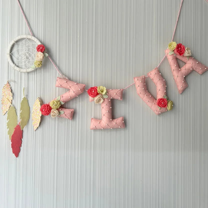 Customized Name Bunting/Garland with Embellished Dreamcatcher