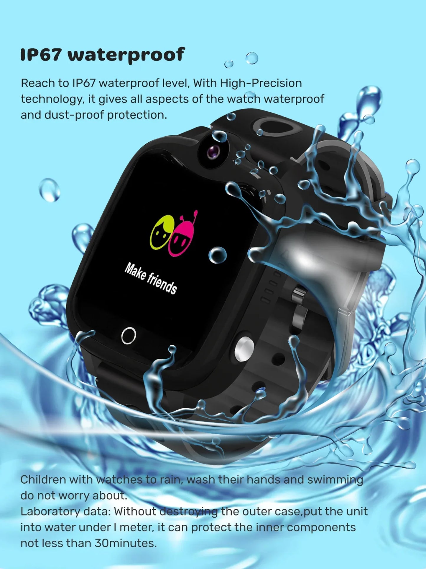 Spiky Ghould 2G Calling GPS Tracking Waterproof Smartwatch For Kids