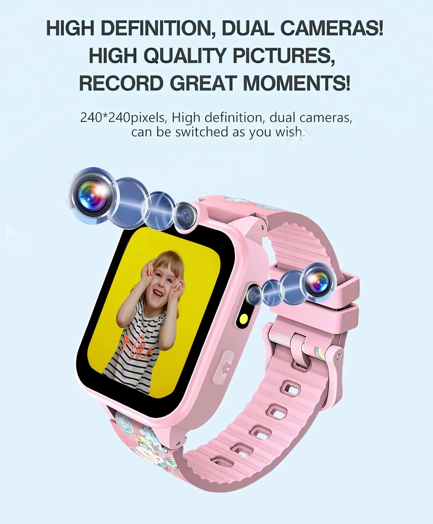 Spiky Calling Feature Loaded Smartwatch - Pink