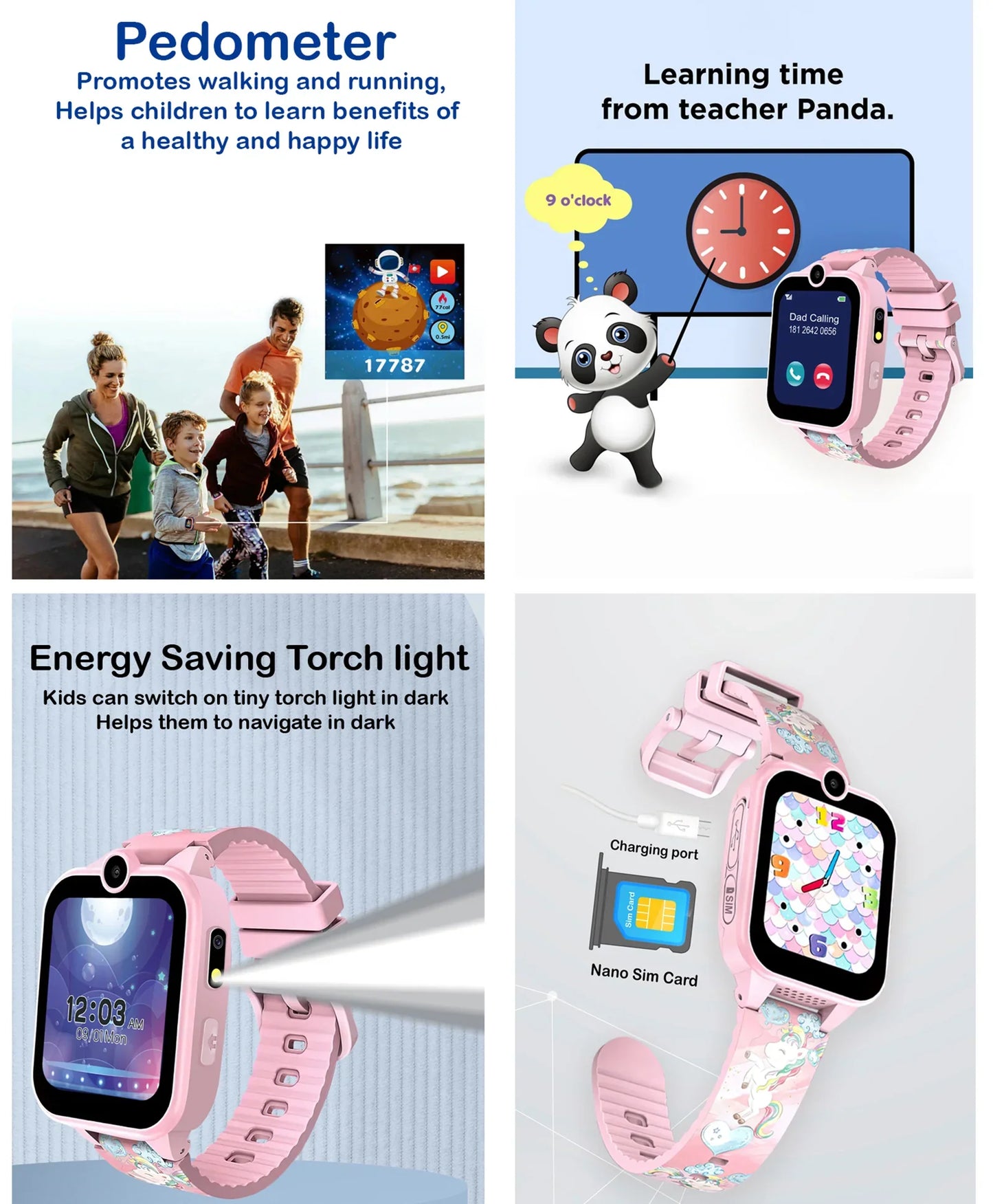 Spiky Calling Feature Loaded Smartwatch - Pink