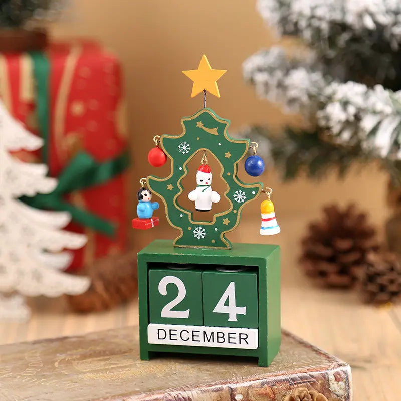 Wooden DIY Advent Calendar Countdown to Merry Day (Green)