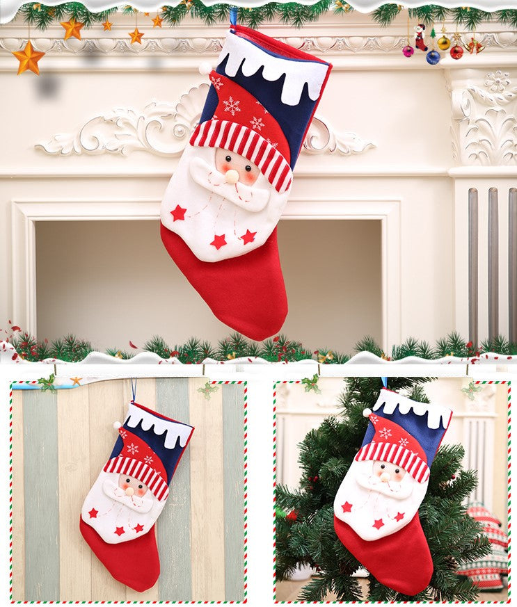 Jr.Billionaire Snowy Scallop And Muffler Stockings- Happy Santa