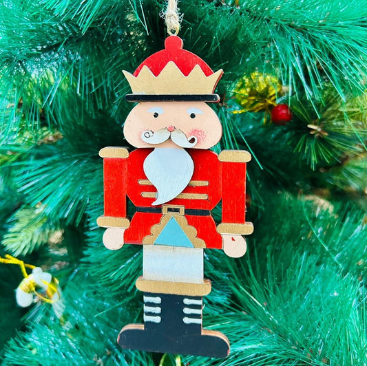 BW Nutcracker with a Crown Ornament