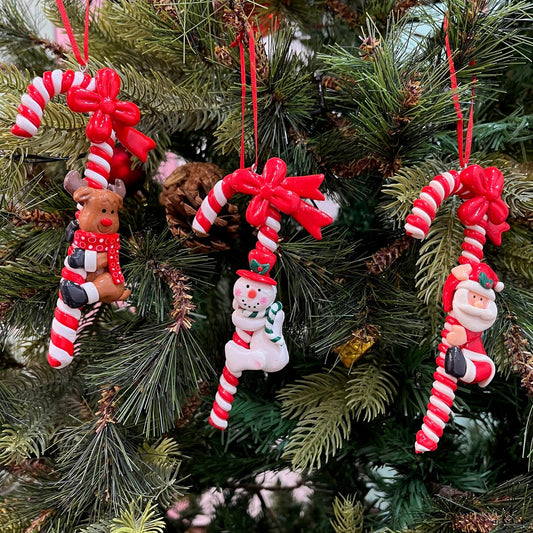 BW Candy Cane Ornaments (Set of 3)