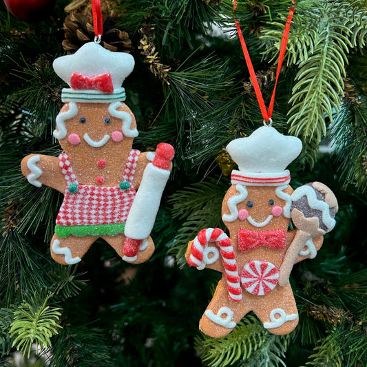 BW Gingerbread Baking Memories Ornaments (Set of 2)