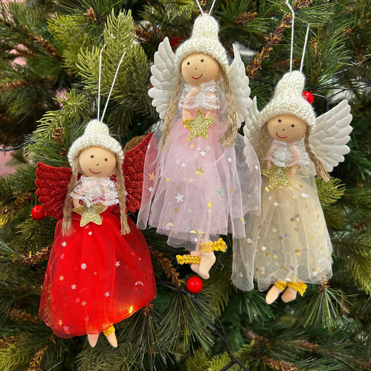 BW Angel Wings Ornaments (Set of 3)