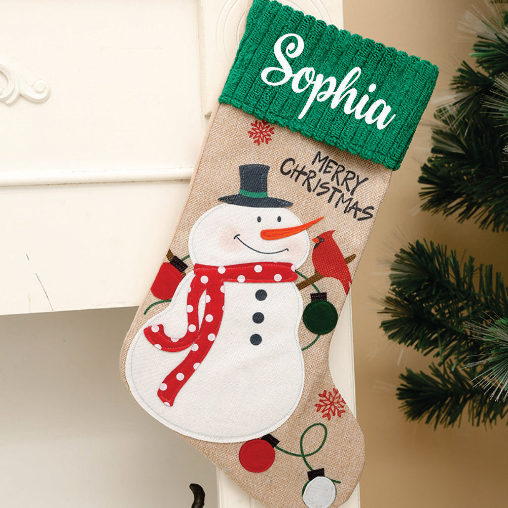 Jr.Billionaire Vintage Vibe Stockings- Snowy Snowman