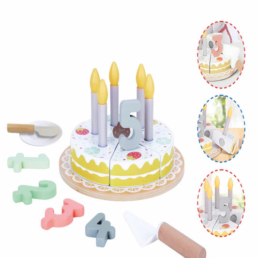 Wooden Birthday Cake Set -21 Pieces