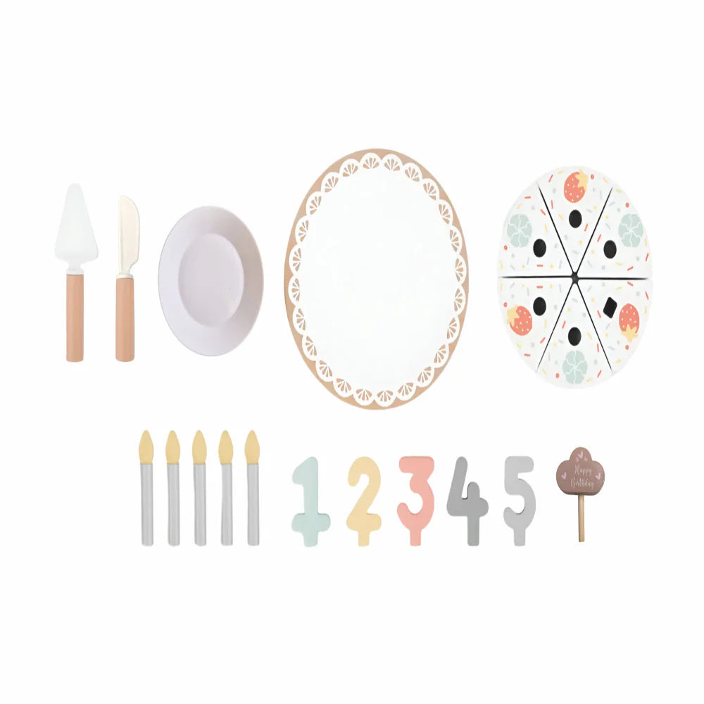 Wooden Birthday Cake Set -21 Pieces