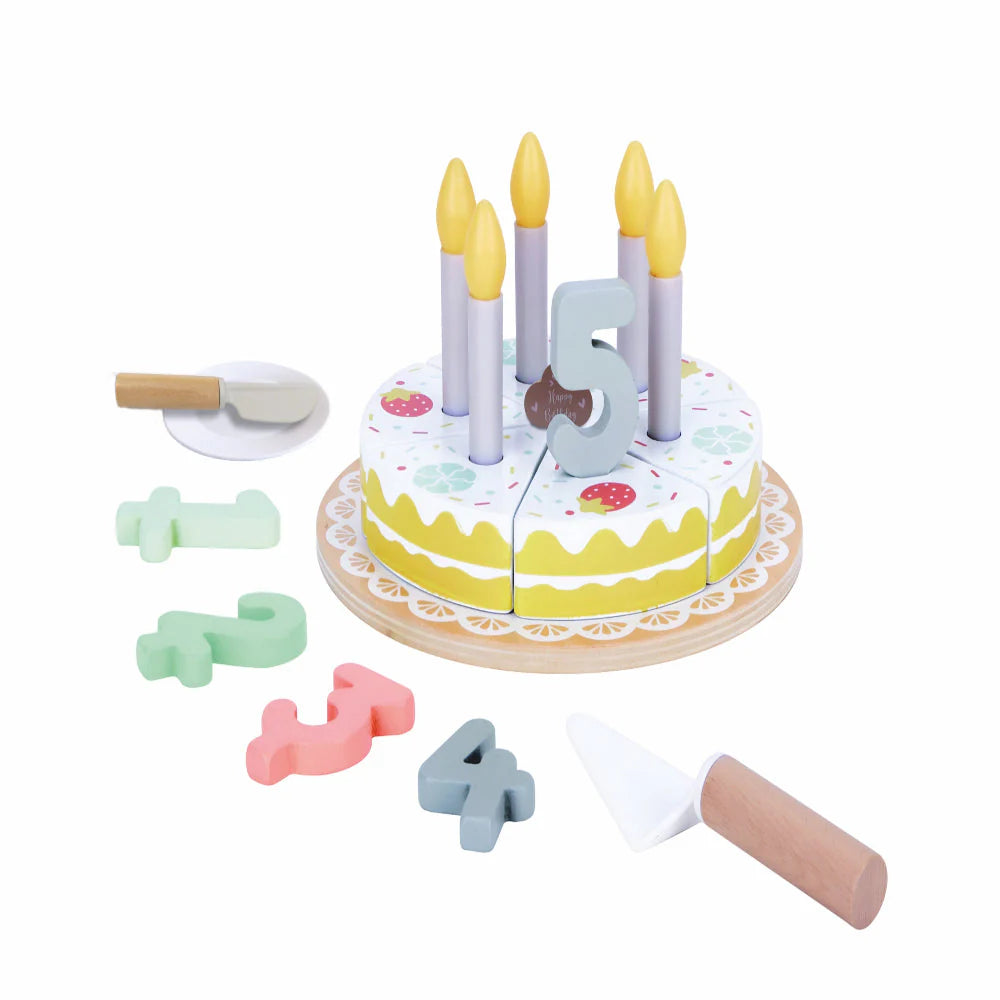 Wooden Birthday Cake Set -21 Pieces